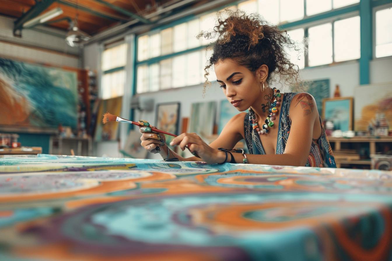 Technique innovante pour utiliser la peinture afin de délimiter des zones dans un espace ouvert, illustrant une transformation astucieuse de l'espace